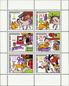 East Germany DDR 1971 MNH Stamps Mini Sheet Sc 1344a Brothers Grimm Fairy Tales