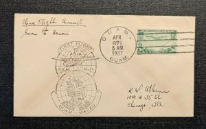 1937 China Flight Guam to Hawaii First Flight Cover Chicago IL