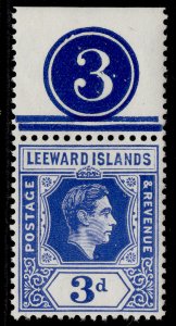 LEEWARD ISLANDS GVI SG108, 3d bright blue, NH MINT. CONTROL 