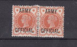 QV 1896 1/2d Army Official Pair SGO41 MH BP9416