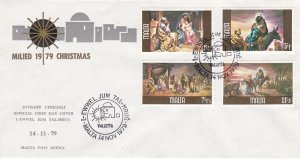 Malta # B34-37, Christmas Paintings, First Day Cover