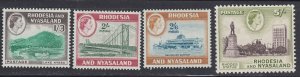 Rhodesia & Nyasaland #166-169 Mint