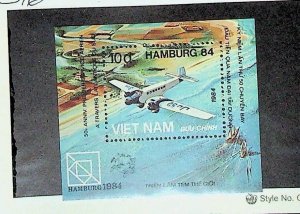 NORTH VIET NAM Sc 1396 NH SOUVENIR SHEET OF 1984 - UPU - AVIATION