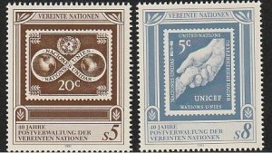 1991 United Nations Sc#121-122 Vienna   MNH  40th Anniv. UNPA