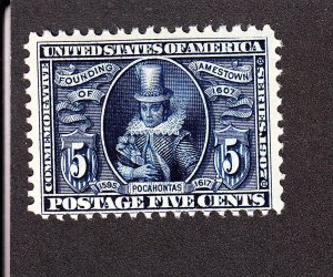 US 330 5c Jamestown Mint F-VF OG H SCV $125