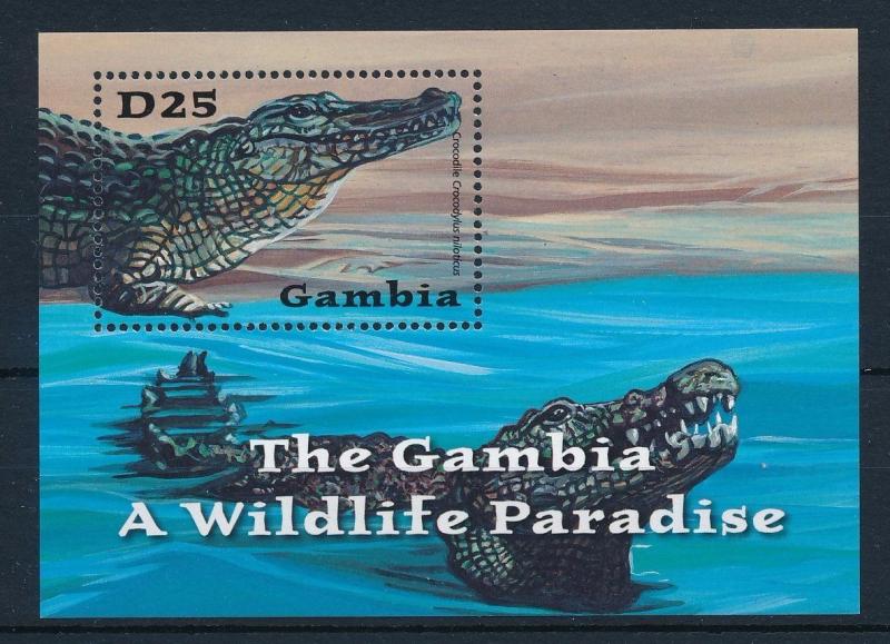 [32386] Gambia 2001 Reptiles Crocodiles MNH Sheet