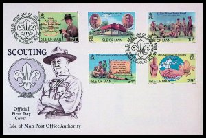 Isle of Man SC#207-211  75th Anniversary of Scouting (1982) FDC