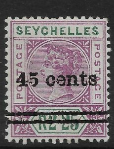 SEYCHELLES SG45a 1902 45c ON 2r25 BRIGHT MAUVE & GREEN NARROW 5 VAR MTD MINT