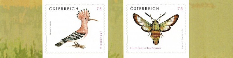 Austria 2164-2165 MNH stamps wildlife animals hoopoe bird butterfly (3)