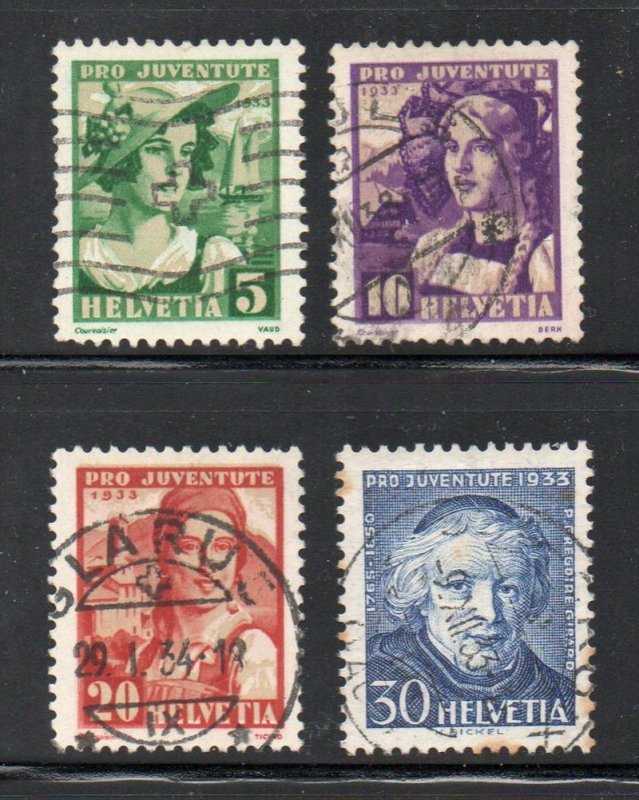 Switzerland Sc B65-68 1933  Pro Juventute Girls stamp set used