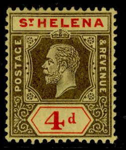 ST. HELENA GVI SG83, 4d black & red/yellow, M MINT. Cat £15.