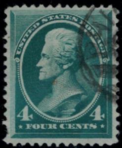 US # 211 4c Jackson, VF+, w/PSE CERT, fresh color face free cancel