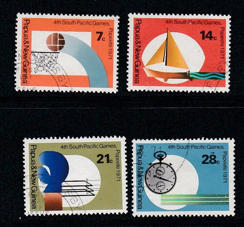 Papua New Guinea # 328-331, 4th South Pacific Games, Used Set.