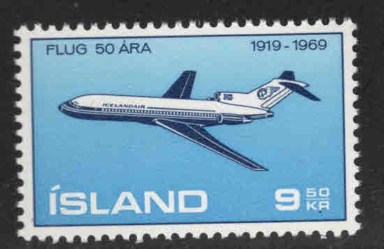 ICELAND Scott 410 MNH** 1969 Boeing 727 stamp