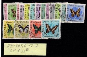 Guinea #291-304, C47-C49 CTO Used Stamp - CAT VALUE $11.80