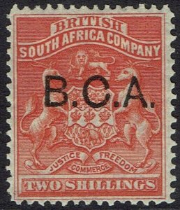 BRITISH CENTRAL AFRICA 1891 BCA OVERPRINTED ARMS 2/-