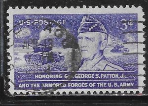 USA 1026: 3c Gen. George S. Patton, Jr. and Tanks in Action, used, F-VF