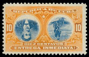 MOMEN: US POSSESSIONS STAMPS #E4a INVERTED CENTER 10cCUBA MINT OG H VF/XF