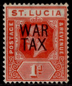 ST. LUCIA GV SG89, 1d scarlet, NH MINT. Cat £15.