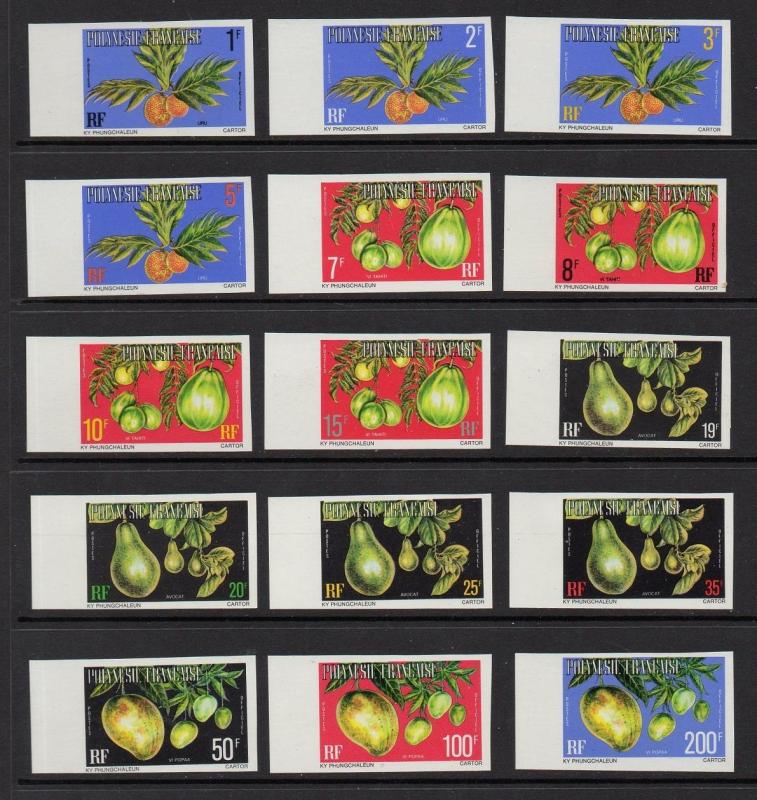 French Polynesia 1977 Fruit Imperf VF MNH (o1-15)