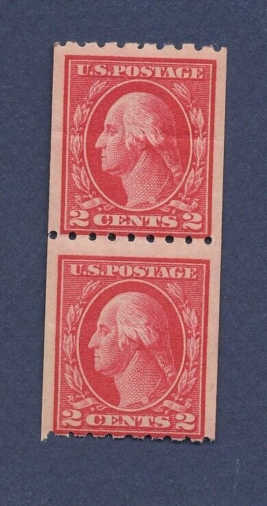 USA - Scott  411 coil pair - MNH (horizontal crease)