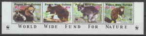 PAPUA NEW GUINEA 2003 WWF SG 989/92 MNH