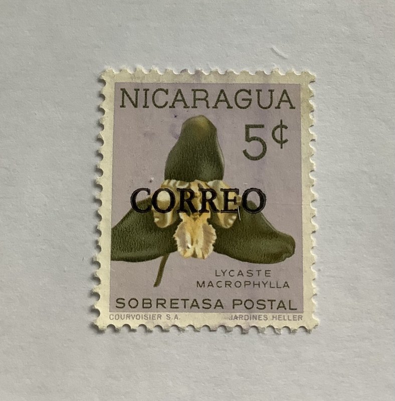 Nicaragua 1969  Scott 857 used - 5c, orchids, RA69 overprinted