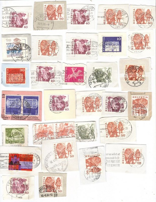 Switzerland – mix #1 of postmarks c1980