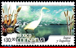 2274 MEXICO 2002 CONSERVATION, LAKES AND LAGOONS, BIRDS, (30.00P), MNH