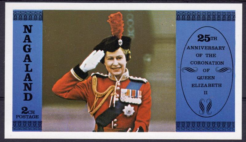 Nagaland 1978 Queen Elizabeth II 25th.Anniversary of the Coronation S/S (1) MNH