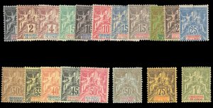 French Colonies, French India #1-19 Cat$245.80, 1892-1907 1c-1fr, complete se...