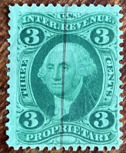 US #R18d Used Revenue Silk Single George Washington SCV $350.00 L37