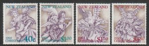 1990 New Zealand - Sc 1004-7 - MNH VF - 4 singles - Christmas