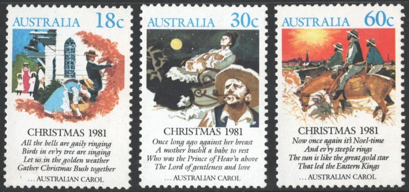 Australia SC#811-813 18¢-60¢ Christmas (1981) MNH