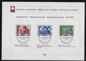 Switzerland 3o105-3o107 1975 ILO Workers PTT Collection Sheet FD