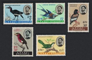 Ethiopia Hornbill Roller Bateleur Barbet Cuckoo Birds 5v 1962 MNH