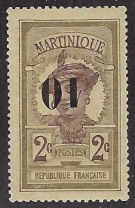 Martinique Scott #106B Inverted Surcharge Mint NH VF