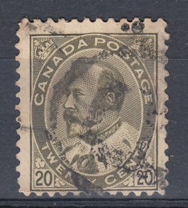 Canada Scott #94 20 cent olive green King Edward VII HCV