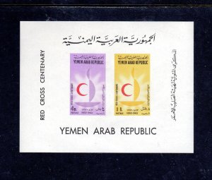 YEMEN #118D-E 1963 RED CROSS CENTENNIAL MINT VF NH O.G S/S2 IMPERF.