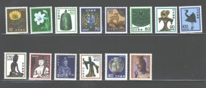 JAPAN 1980 - 1982 DEFINITIVES #1422 - 1435 MNH