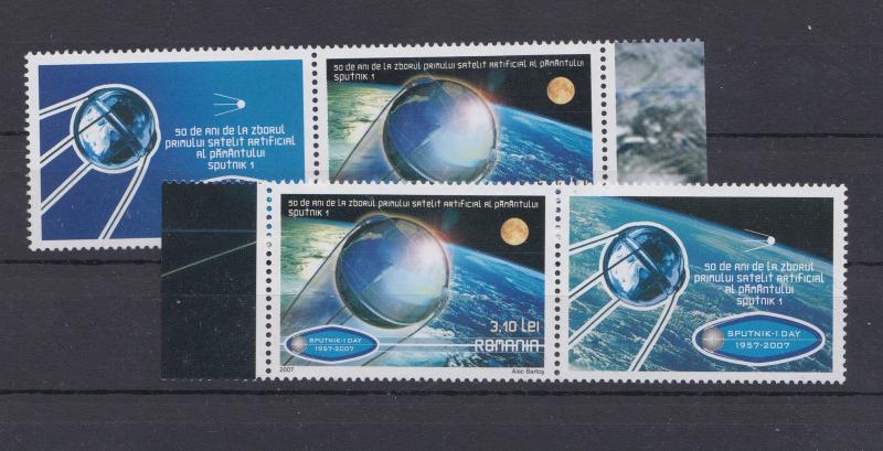 Romania STAMPS 2007 Sputnik cosmos space Russia MNH POST LABELS