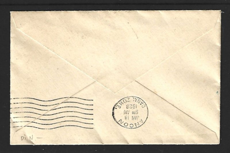 Lindbergh Day Balboa Hts. Canal Zone 1/17/1928 w/ Panama Lindbergh stamps