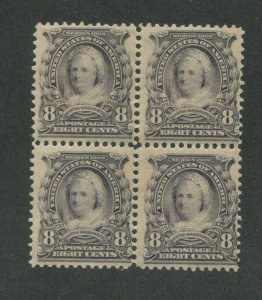 1902 United States Postage Stamp #306 Mint Never Hinged Original Gum Block of 4