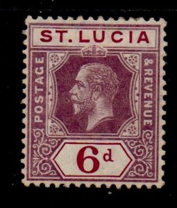 St Lucia Sc 69 1912 6d violet & red violet George V stamp mint mint