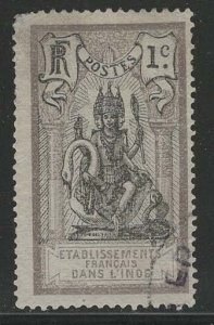 French India Scott # 25a, used