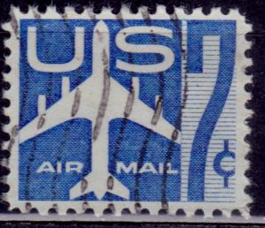 United States, 1958, Airmail, Silhouette of Jet Airliner, 7c, sc#C51, used