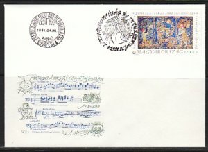 Hungary, Scott cat. B345. Peter & the Wolf Tapestry issue. First day cover. ^