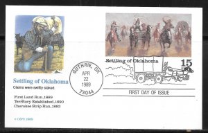 United States Postcard UX130 Oklahoma Fleetwood First Day Cover FDC (z1)