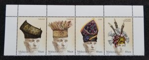 Malaysia Men's Headgear 2022 Costumes Craft (setenant strip margin MNH *unissued