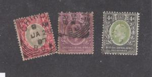 BRITISH CENTRAL AFRICA # 60-62 KEV11 ISSUES CAT VALUE $15.50